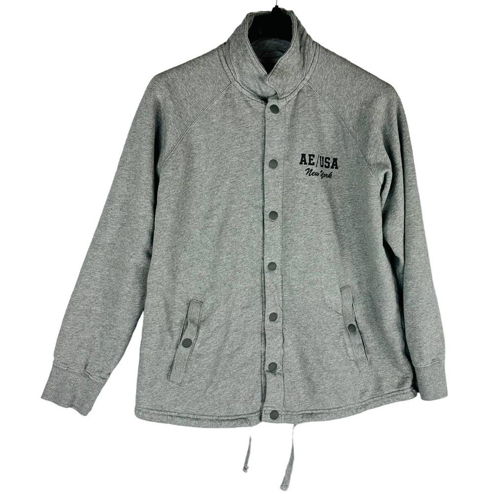American Eagle Mens Large Sweatshirt Cardigan Jacket Snap Button Long Sleeve